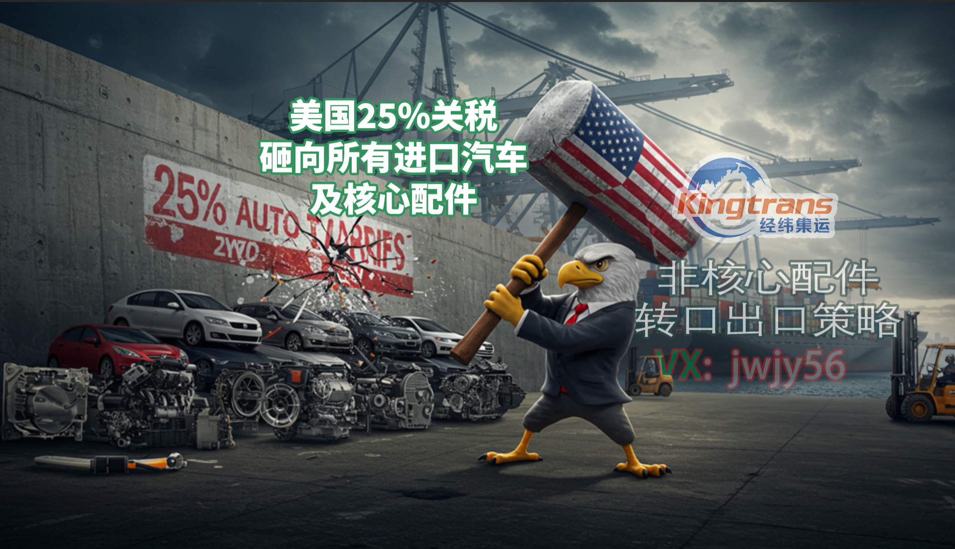 突发重税！美国对进口汽车加征25%关税，非核心配件出口企业如